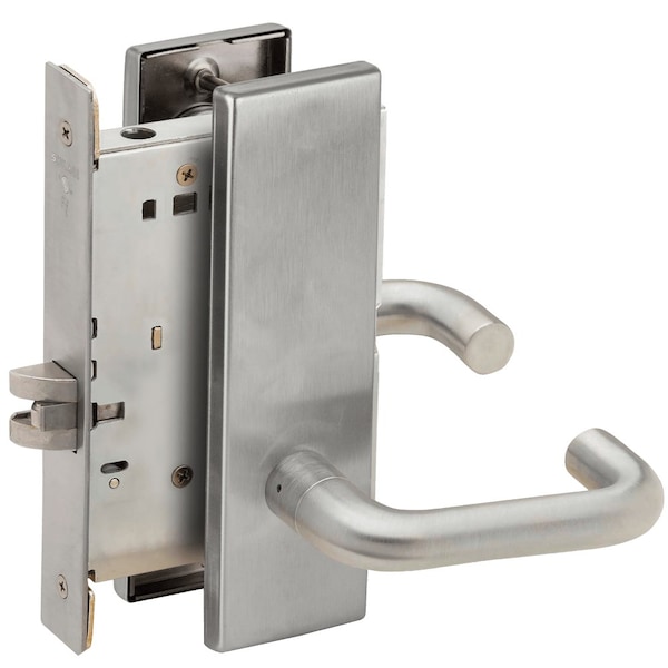 Schlage Grade 1 Passage Latch Mortise Lock, 03 Lever, N Escutcheon, Stainless Steel Finish, Reversible L9010 03N 630 - main